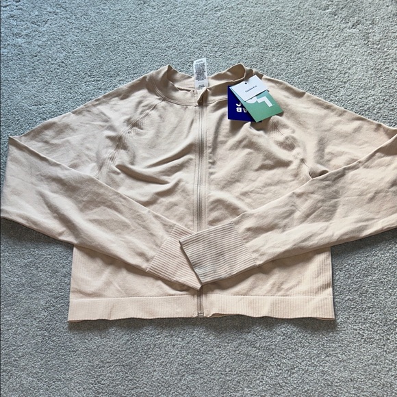 JoyLab Tops - Women’s Beige/Nude Zip-Up Athletic Top